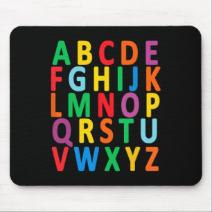 Farbige Großbuchstaben Alphabet lernen Abc Boy Mousepad