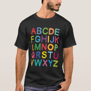 Farbige Großbuchstaben Alphabet lernen Abcs Kind T-Shirt