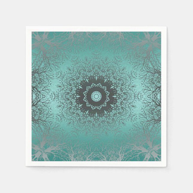 Farbige grüne Seide arabische Dekoration m Serviette (Vorderseite)