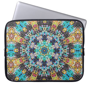 Farbige Grunge Mandala Laptopschutzhülle