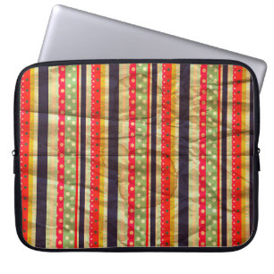Farbige Grunge Streifen nahtlos Muster Laptopschutzhülle