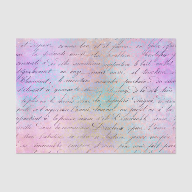 Farbige Grunge-Vintage-Kalligrafie Seidenpapier (Vorderseite)