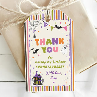 Farbige Gruselige Halloween Geburtstags Dankeschön Geschenkanhänger