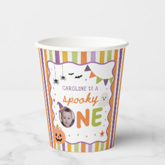 Farbige Gruselige Halloween-Geist-Ein-Geburtstag Pappbecher