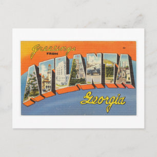 Farbige Grüße aus Atlanta Georgia im Vintage-Stil Postkarte