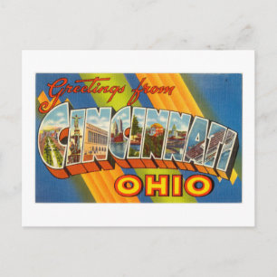 Farbige Grüße aus Cincinnati Ohio im Vintage-Stil Postkarte