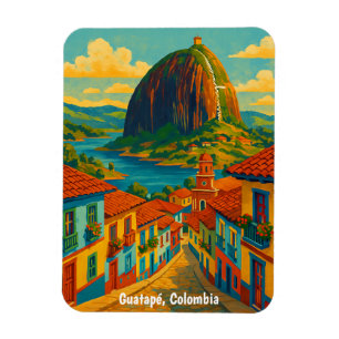 Farbige Guatape El Penol Rock Kolumbien Magnet