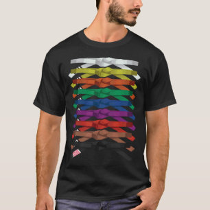 Farbige Gürtel Karate Kung Fu Judo Jiu Jitsu Kampf T-Shirt