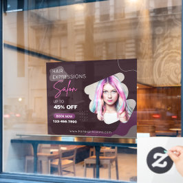 Farbige Haare Highlights Schönheitssalon individue Fensteraufkleber