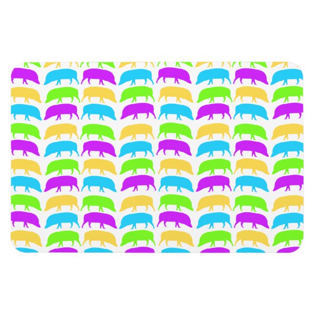 Farbige Hähne Gelbgrün Lila Blue Premiu Magnet (Horizontal)