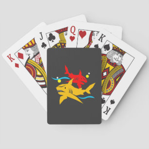 farbige Haie Spielkarten