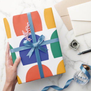 Farbige Halbkreis-Geometrie Geschenkpapier
