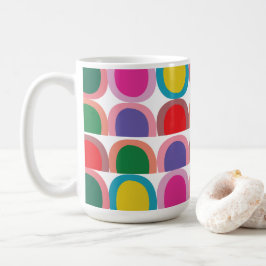 Farbige Halbkreis-Geometrie Kaffeetasse