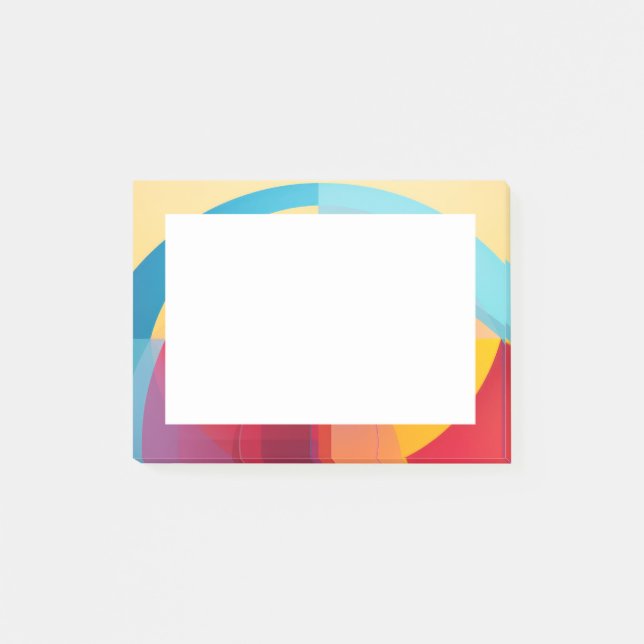 Farbige halbrunde Formen Post-it Klebezettel (Vorderseite)