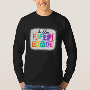 Farbige Hallo Fünfte Klasse Squad Vintage 1. Tag O T-Shirt