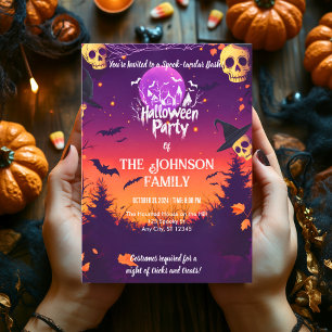 Farbige Halloween-Party-Einladung für die Familie Einladung