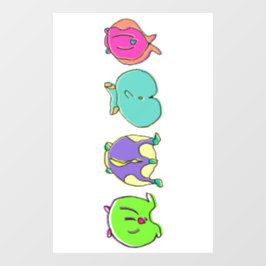 Farbige Hamster-Hintern Fensteraufkleber