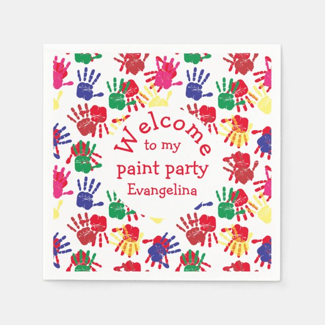 Farbige Handdruckpapier für Kinder Party Serviette (Vorderseite)