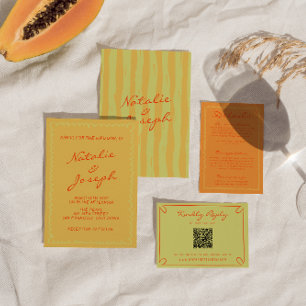 Farbige handgeschriebene Pinstripes - whimmsige Ho Einladung