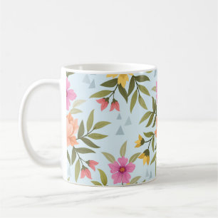 Farbige handgezeichnete Blumen Kaffeetasse