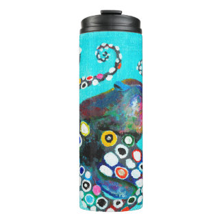 Farbige, handgezeichnete Illustration Thermosbecher