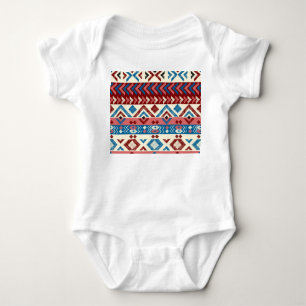 Farbige handgezeichnete Stammesmuster Baby Strampler