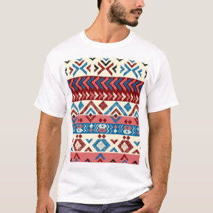 Farbige handgezeichnete Stammesmuster T-Shirt