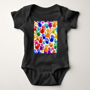 Farbige HandPrint Baby Strampler