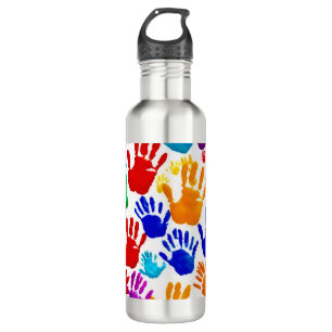 Farbige HandPrint Edelstahlflasche
