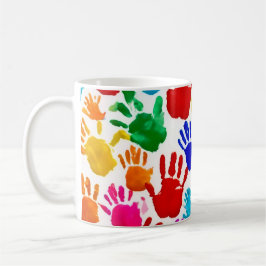 Farbige HandPrint Kaffeetasse
