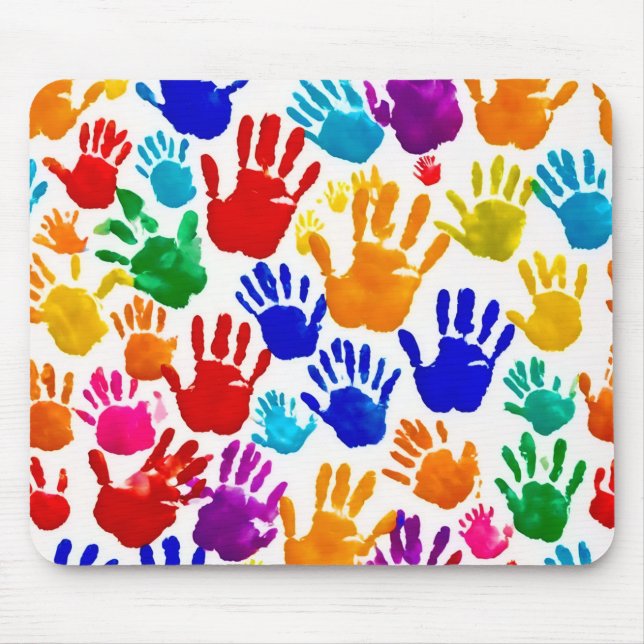Farbige HandPrint Mousepad (Vorne)