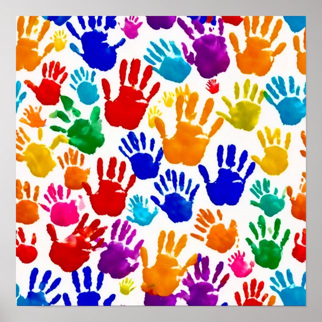 Farbige HandPrint Poster (Vorne)