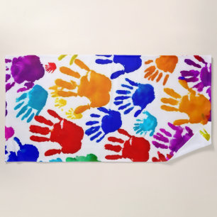 Farbige HandPrint Strandtuch