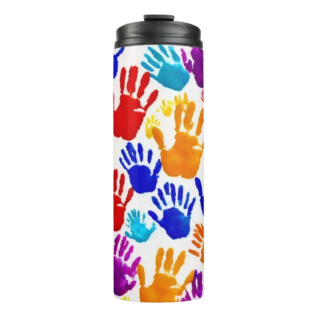 Farbige HandPrint Thermosbecher (Vorderseite)