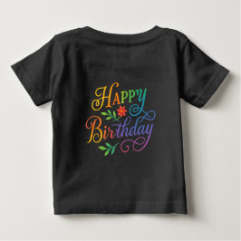 Farbige Happy Birthday Floral Baby T-Shirt