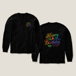 Farbige Happy Birthday Floral Langarmshirt Tri-Blend Shirt