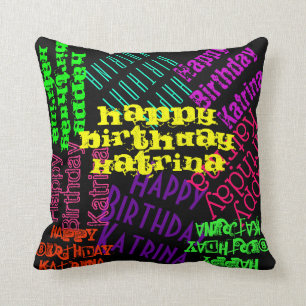 Farbige Happy Birthday Kissen personalisiert