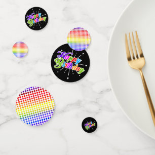 Farbige Happy Birthday Rainbow-farbene Punkte Konfetti