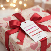 Farbige Happy Valentine's Day-Geschenkkarte mit 'M