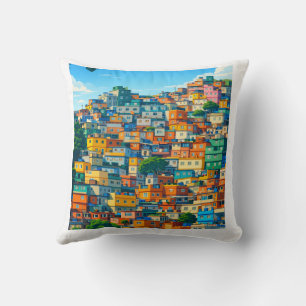Farbige Häuser am Hang der Stadt Tote Bag Kissen