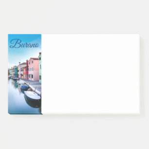 Farbige Häuser auf der Insel Burano in der Lagune Post-it Klebezettel
