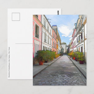 Farbige Häuser in der Rue Cremieux - Paris Postkarte