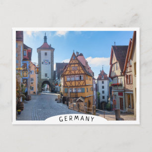 Farbige Häuser in Rothenburg, Deutschland Postkarte