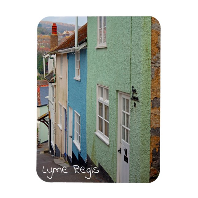 Farbige Häuser, Lyme Regis, Dorset, England Magnet (Vertikal)