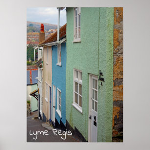 Farbige Häuser, Lyme Regis, Dorset, England Poster