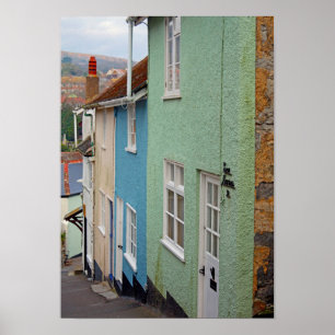 Farbige Häuser, Lyme Regis, Dorset, England Poster