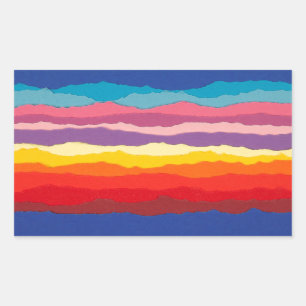 Farbige heftige Papierstreifengrenzen Rechteckiger Aufkleber