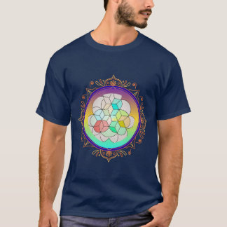 Farbige Heilige Geometrie Mandala Isometrischer Wü T-Shirt