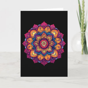 Farbige Heilige Geometrie Mandala Lotus Yoga Karte