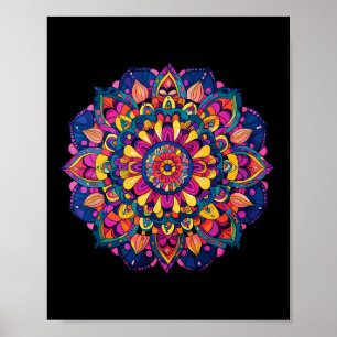 Farbige Heilige Mandala Für Meditation Und Yoga  Poster